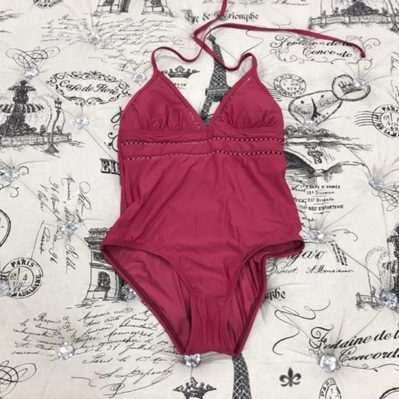 Ella Moss V-Neck Solid One-Piece Swimsuit - Picture 3 of 7